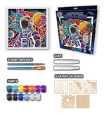 Wooden Space Scene Art CraftKit
