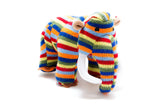 Knitted Woolly Mammoth Small Rainbow Stripe