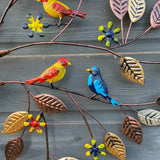 Colourful Metal Birds / Tree Wall Art