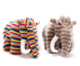 Woolly Large Mammoth Soft Toy Bright Stripes, Knitted Teddy