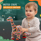 Knitted Stripe Diplodocus Large Teddy