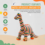 Knitted Stripe Diplodocus Large Teddy