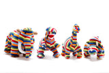 Knitted Woolly Mammoth Small Rainbow Stripe