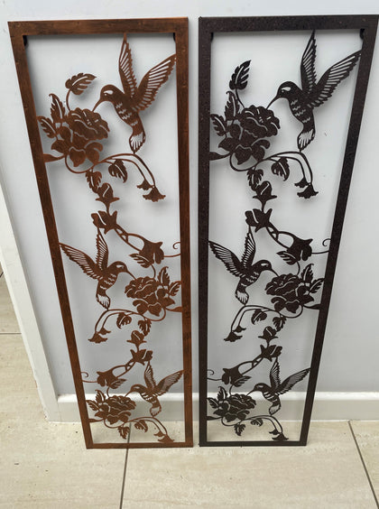 Hummingbird  Portrait Metal Wall Art  Bronze