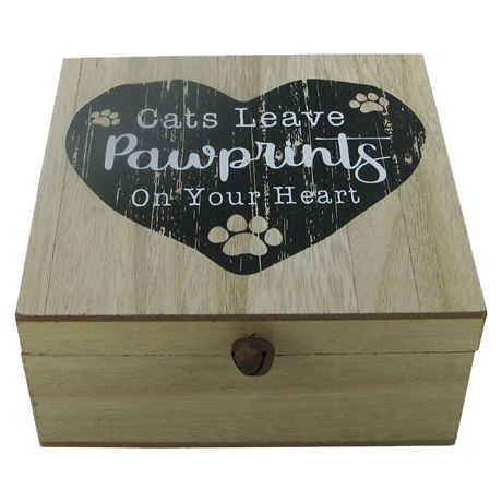 Cats Leave Pawprints Wooden Box