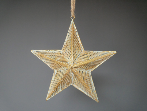 Rustic Hanging Gold Star