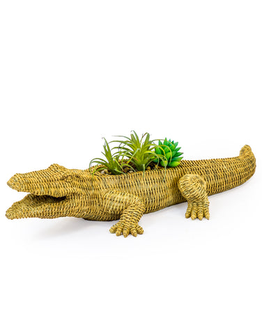 Wicker Effect Crocodile Plant Holder