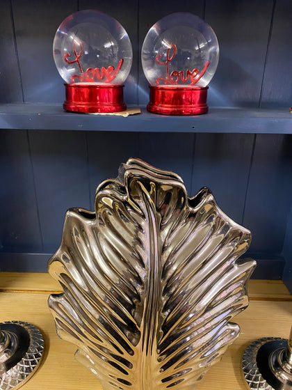 Silver leaf vase