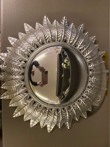 Silver sunflower mirror