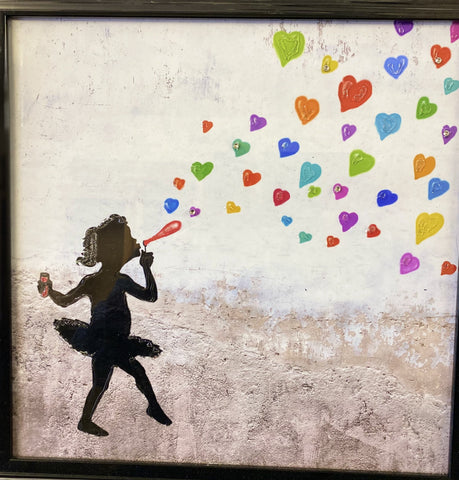 Banksy Inspired Picture with Black Frame