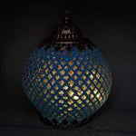Blue Patterned Led Lamp