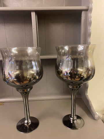 Large Glass Candle holders